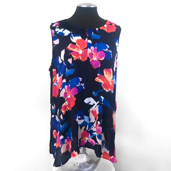 Vince Camuto - Floral Sleeveless Peplum Top - Picture 2 of 11